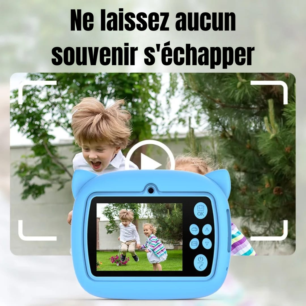 Appareil Photo Instantané Enfant, Cadeau Filles/Garçons, Appareil Photo Numérique Jouet Enfant, Cadeaux Enfant de 3 à 12 Ans,bleu,Rose 
